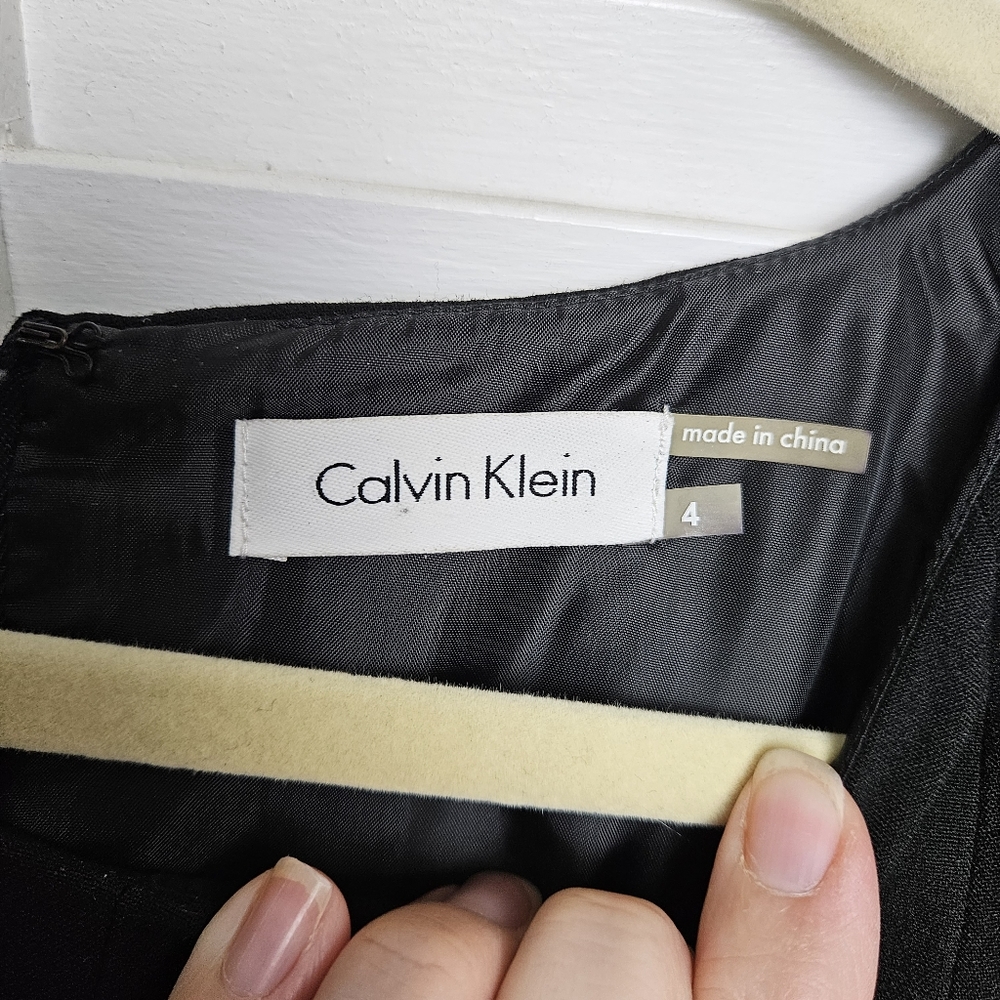 Calvin Klein Women's NWT Sleeveless Black Swing Dress Size 4 - Picture 5 of 9